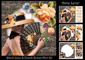 Black Lace & Peach Roses Mini Kit