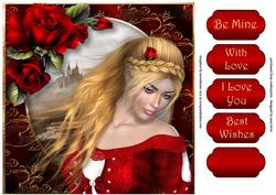 My Lady with Red Roses 8x8