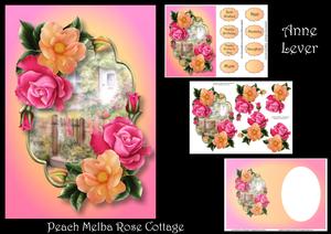 Peach Melba Rose Cottage Decoupage Mini Kit