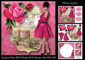 Ladies Day with Deep Pink Roses 8x8 Mini Kit