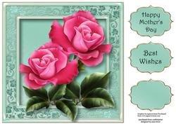 Beautiful Pink Roses 8x8 Quick Topper