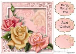 Beautiful Edwardian Roses 8x8 Quick Topper