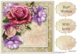 Antique Belle Roses 8x8 Quick Topper
