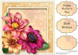 Beautiful Dahlia Blooms 8x8 Quick Topper