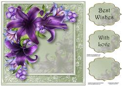 Gorgeous Dark Purple Lilies 8x8 Quick Topper
