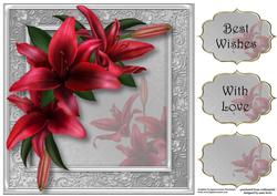 Gorgeous Red Lilies 8x8 Quick Topper
