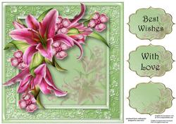 Gorgeous Stargazer Lilies 8x8 Quick Topper