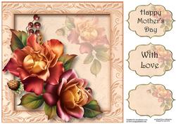 Beautiful Blush Roses 8x8 Quick Topper