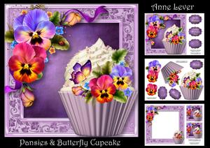 Pansies & Butterfly Cupcake Mini Kit
