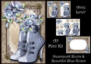Steampunk Boots & Beautiful Blue Roses Mini Kit