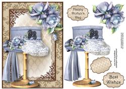 Steampunk Top Hat with Lace & Blue Roses