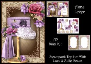 Steampunk Top Hat with Lace & Belle Roses Mini Kit