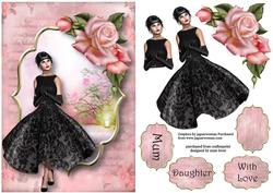 Elegant Black Dress & Edwardian Roses