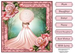 Pretty Pink Parasol 8x8 Quick Topper