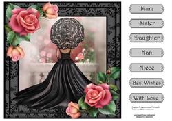 The Downton Rose & Parasol 8x8 Quick Topper