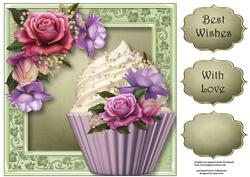 Belle Roses Cupcake 8x8 Quick Topper
