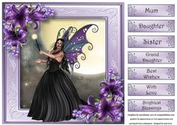 'lumos' with Purple Lilies 8x8 Quick Topper