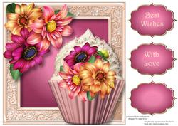 Dahlia Cupcake 8x8 Quick Topper