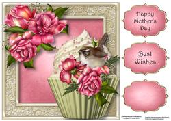 Glory Roses Cupcake 8x8 Quick Topper