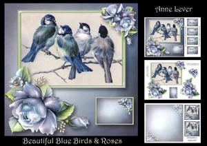 Beautiful Blue Birds & Roses Mini Kit
