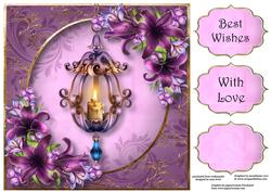 Purple Lilies Candle 8x8 Quick Topper