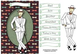 The Elegant White Suit with Bow Tie Frame A5
