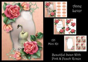 Beautiful Swan with Pink & Peach Roses Mini Kit