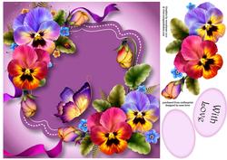 Pretty Pansies 8x8 Quick Topper