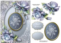 Lace Rose Pendant & Beautiful Blue Roses