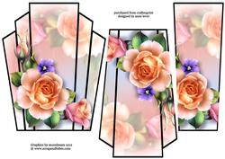 Art Deco Stacker Topper - Peach Spring Roses