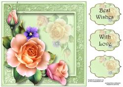 Beautiful Spring Roses 8x8 Quick Topper