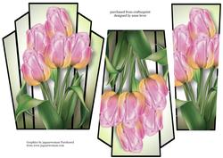 Art Deco Stacker Topper - Pretty Pink Tulips