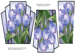 Art Deco Stacker Topper - Beautiful Blue Tulips