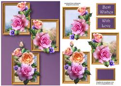 Pink & Peach Spring Roses Frame Trio