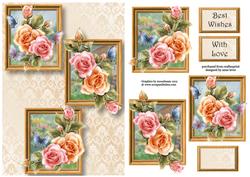 Rosy Glow Roses Frame Trio
