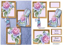 Spotty Shoes & Pastel Roses Frame Trio