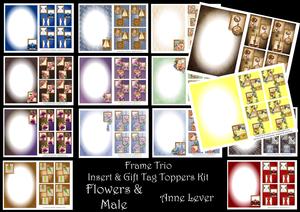 Inserts & Gift Tag Bumper Kit - Flowers & Male Frame Trio