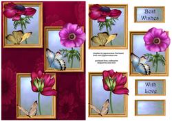 Anemones & Butterflies Frame Trio