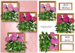 Hydrangeas in Pink Frame Trio