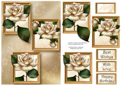Antique Ivory Roses Frame Trio