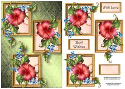 Red Hibiscus Frame Trio