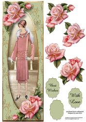 Fabulous Flapper & Pink Roses Large Dl