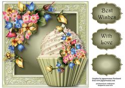 Summer Flowers Cupcake 8x8 Quick Topper