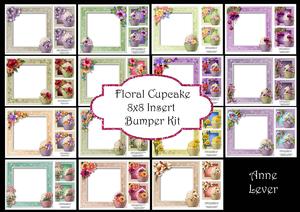 Floral Cupcake 8x8 Insert Bumper Kit