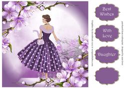 Purple Cherry Blossom Florale 8x8 Quick Topper