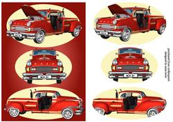 Red Retro Trucks Trio