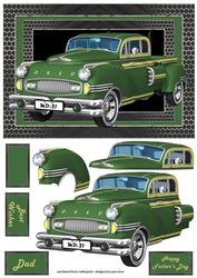 Green Retro Truck A5 Landscape