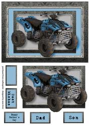 Blue Quad Bike A5 Landscape