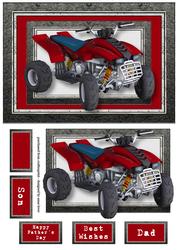 Red Quad Bike A5 Landscape