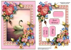Serene Swan with Summer Flowers